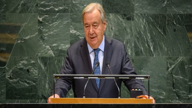 UN Secretary-General António Guterres addressing the opening of the general debate at the 80th session of the United Nations General Assembly. UN Photo/Loey Felipe
