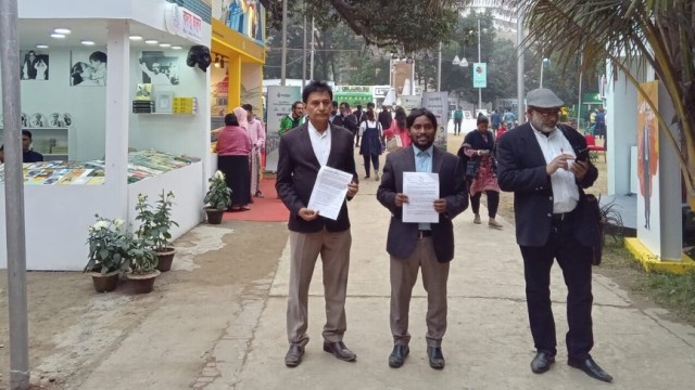 Standing in front of Bangla Academy