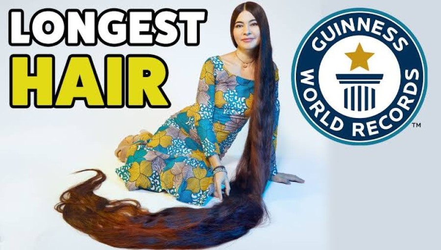 Ukrainian Woman Sets World Record with 8-Foot-Long Hair
