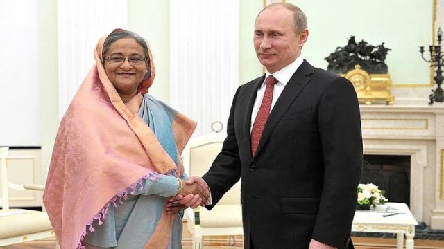 Prime Minister Sheikh Hasina meets Russian president Vladimir Putin