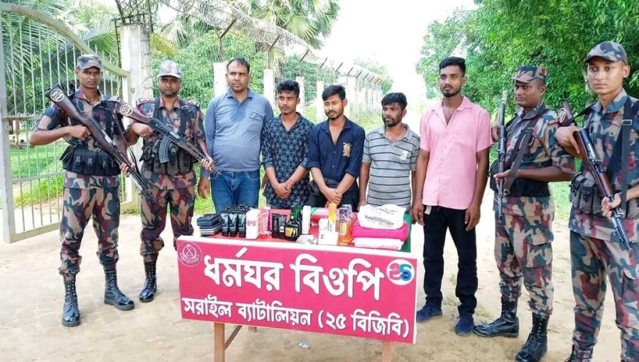 BGB Patrol Arrests Five for Illegal Border Crossing in Madhavpur