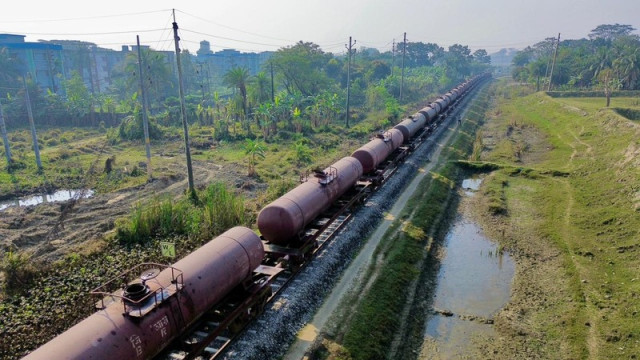 "First shipment of molasses being transported by rail from Mongla Port to Sirajganj."