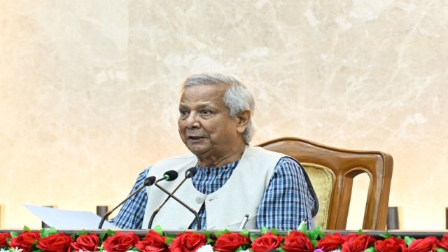 Chief Advisor Professor Dr. Muhammad Yunus attends the signing ceremony of the joint declaration by 35 ministries to strengthen coordinated efforts against non-communicable diseases in Bangladesh, held in Dhaka on August 20, 2025. Photo: AH Mintu/V7N