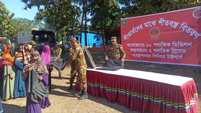 Bangladesh Army Distributes Winter Clothes to Underprivileged in Ukhiya