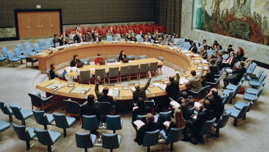 "Members of the UN Security Council convene to discuss resolutions on the ongoing Gaza conflict, highlighting the challenges of international diplomacy." Photo: V7N