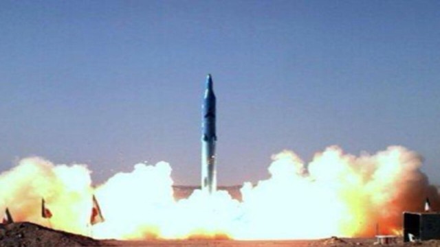 "A Sejjil-2 missile is launched from an undisclosed location in Iran. The missile, capable of reaching targets up to 2,000 km away, was reportedly fired at Israel amid escalating regional tensions."