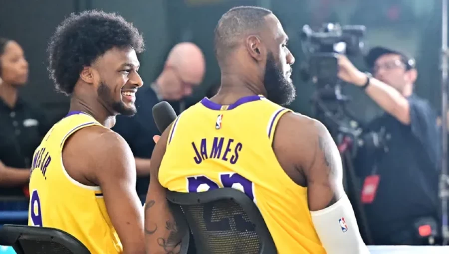 LeBron and Bronny James Make History at Lakers Media Day