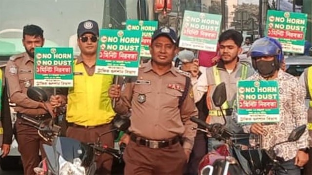 DMP Observes ‘No Horn, No Dust’ One-Minute Silence in Gulshan