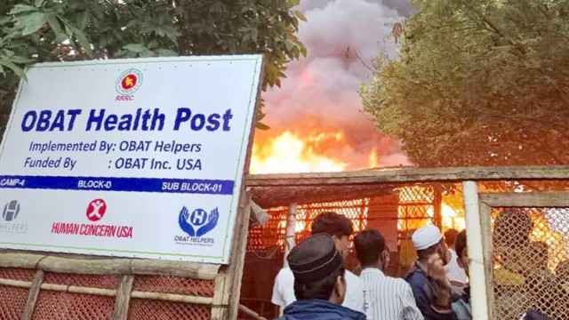 Two Overnight Fires Gut Rohingya Camp Hospital and Homes in Ukhiya
