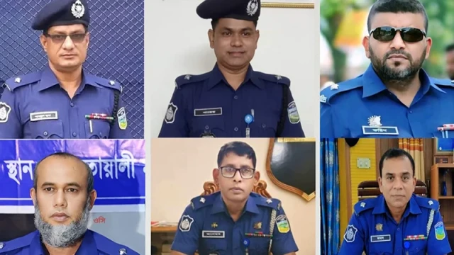 Six officers-in-charge (OCs) from different police stations in Mymensingh have been transferred following orders issued by the Police Headquarters on May 5 and 6.