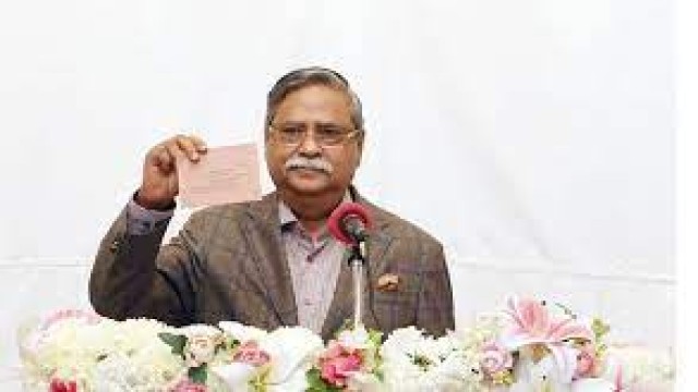 President Mohammed Shahabuddin uses a postal ballot to vote