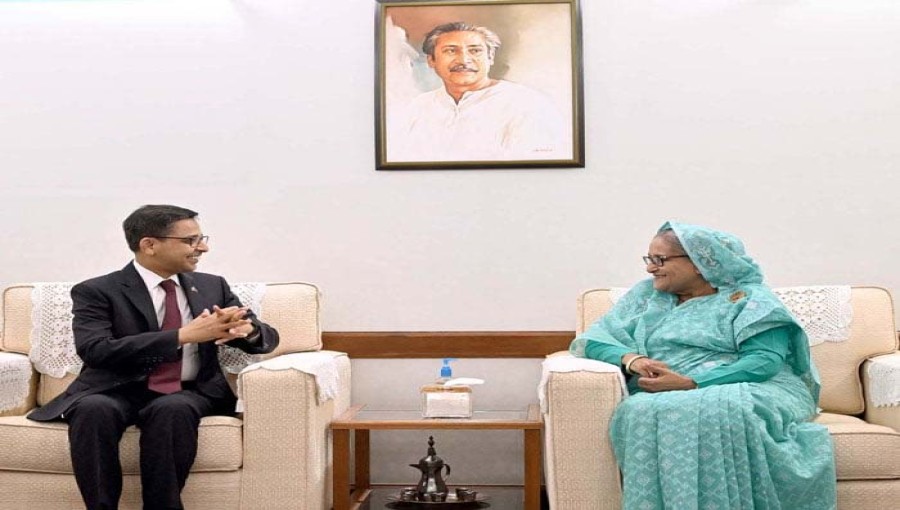 Prime Minister Sheikh Hasina and Indian High Commissioner to Bangladesh, Pranay Verma
