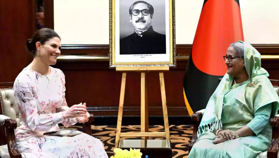 UNDP goodwill ambassador and Crown Princess of Sweden Victoria, Prime Minister Sheikh Hasina.