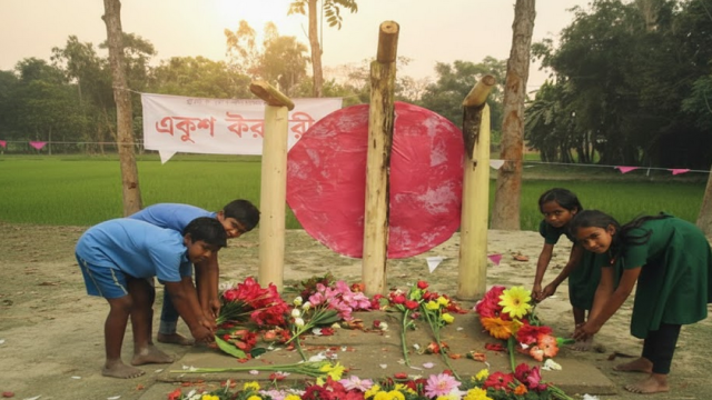 153 Educational Institutions in Patharghata to Set Up Temporary Shaheed Minars with Bamboo and Banana Trees on Feb 21