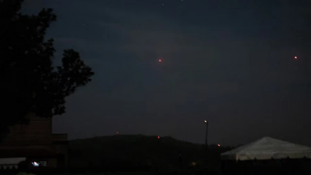 India's air defence system intercepts objects in the sky during a blackout following multiple blasts in the city of Jammu, May 9, 2025 REUTERS/Adnan Abidi