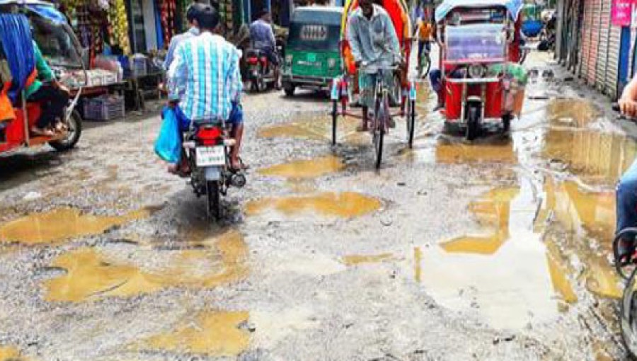 Sylhet City Roads in Disrepair Following Floods, Residents Face Severe Hardships