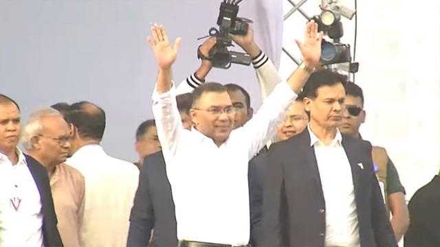 Tarique Rahman Addresses Massive Homecoming Rally at 300 Feet