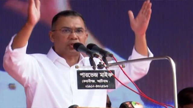 Tarique Rahman Calls for Unity Against “Deception” in Election Campaign Speech in Sylhet