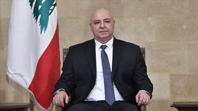 Lebanese President Joseph Aoun addresses the press, stating that Hezbollah has demonstrated "a lot of flexibility" in discussions about cooperating on the issue of its weapons, August 7, 2025.