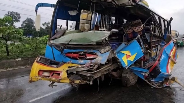 Passenger Head-On Bus Collision in Bhaluka Leaves Two Dead, 12 Injured