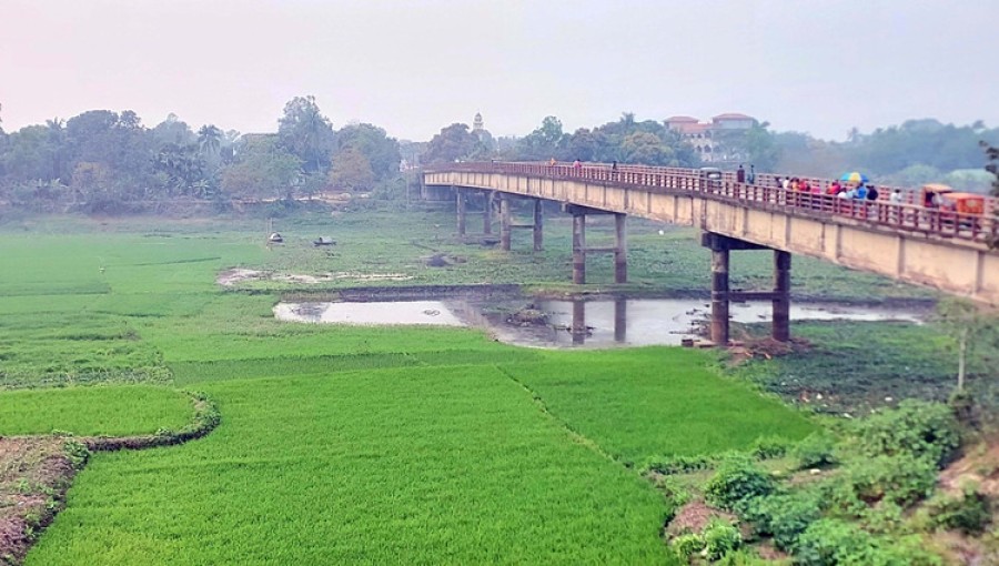 Traditional Titas River of a verdant waterfront with hints of bluegrass.