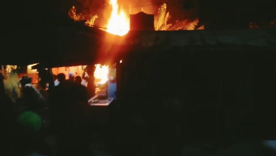 A gas cylinder explosion took place at a tea shop in Nayapara.