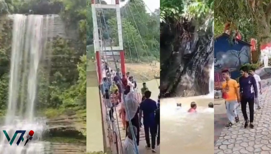 Tourists flock to the picturesque hanging bridge in Rangamati, one of the many attractions drawing visitors to the scenic hill district. Voice7 News