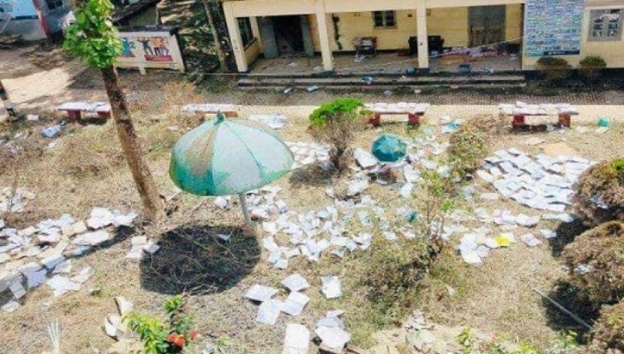 Severe flooding in Feni has submerged schools, destroying classrooms, furniture, and textbooks. Over 90,000 students are left without essential educational materials, prompting urgent calls for immediate relief and restoration. V7N