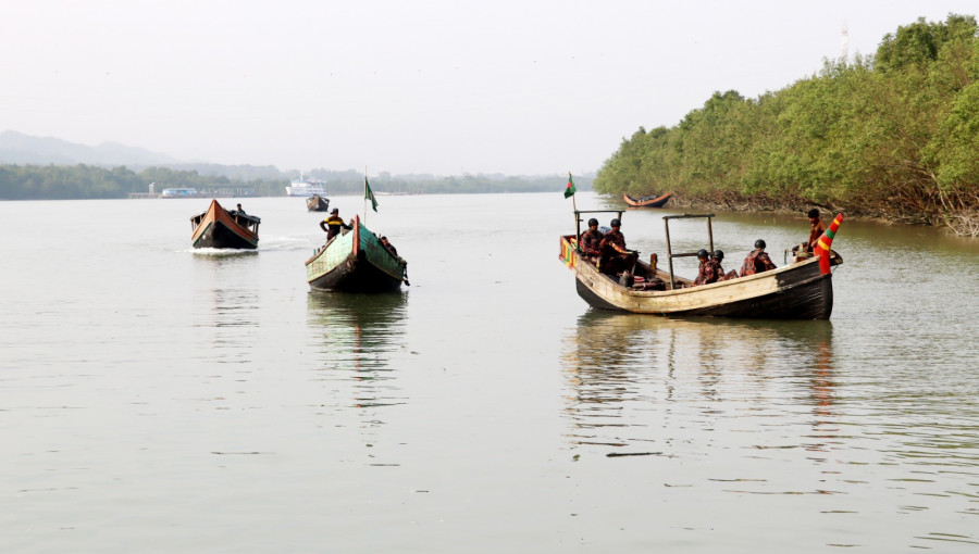 "Residents of Teknaf Sabrang area in Bangladesh react in fear as mortar shells fired from Myanmar's Rakhine State explode near the border, intensifying the crisis for Rohingya refugees."