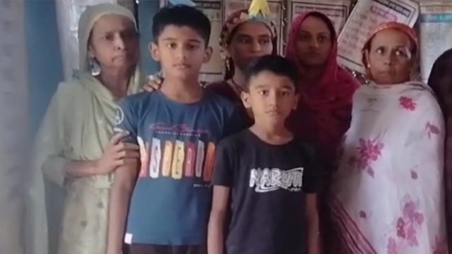"13 individuals, allegedly pushed in by Indian Border Security Force (BSF), take shelter at a local primary school in Khagrachhari's Matiranga after being taken into custody by Bangladeshi authorities. [Photo: V7N]"