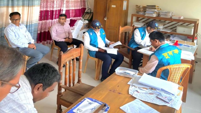 Anti-Corruption Commission (ACC) officials conduct a raid at the Baghaichhari Upazila office in Rangamati on Wednesday, investigating allegations of embezzlement, irregularities in grant distribution, and extortion by local officials.