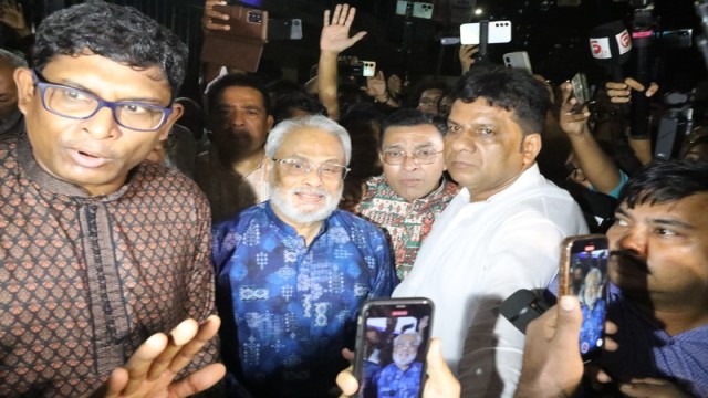 Jatiya Party Chairman GM Quader expresses concern over the violent clashes between party workers and Gono Odhikar Parishad, claiming an attack on the party's central office. Photo: AH Mintu/V7N