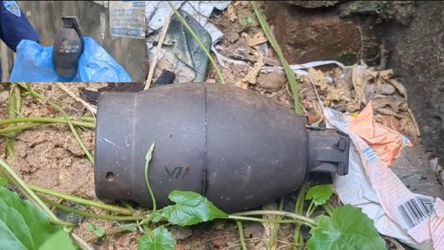 A non-explosive tear gas hand grenade recovered by police from an abandoned shop near Madhupur Bazar in Khagrachhari.