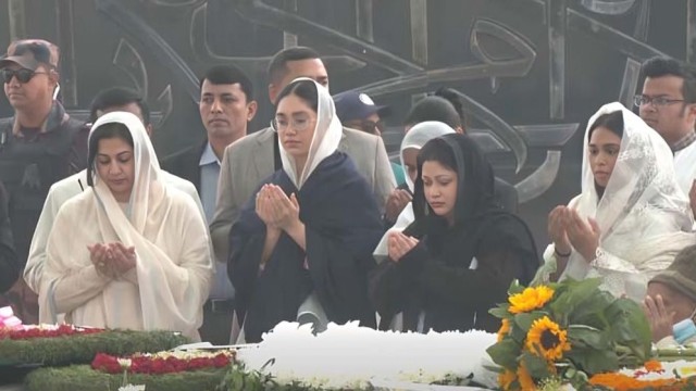 Zaima Rahman, Family Members Visit Graves of Ziaur Rahman and Khaleda Zia