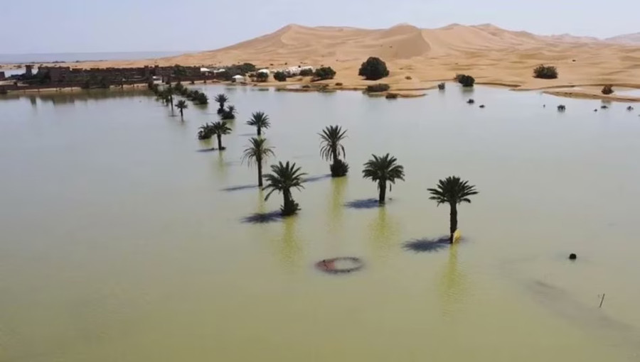 Flash Floods Hit Southeastern Morocco, Filling Desert Lake for First Time in 50 Years